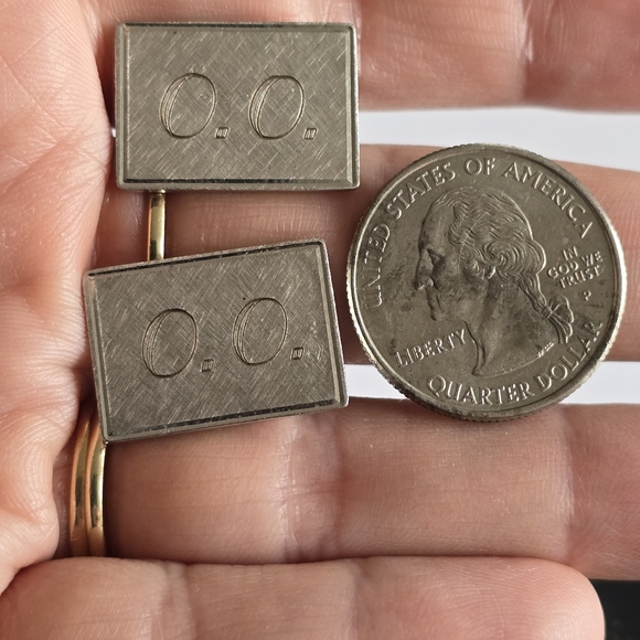 Vintage cuff links O.O. Monogram silver tone Anson cufflinks alphabet - Picture 6 of 10